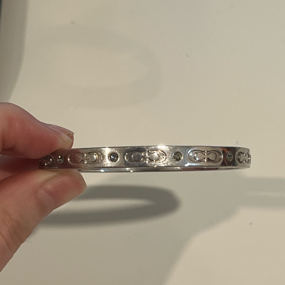 Coach Women’s Signature Hinged Bracelet - Silver - Picture 3 of 6
